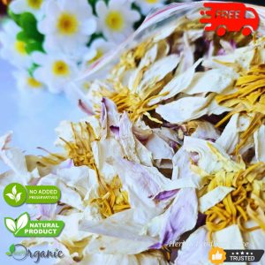 White Lotus Flower Tea Organic Ceylon Nymphaea Ampla – Natural Herbal Drink