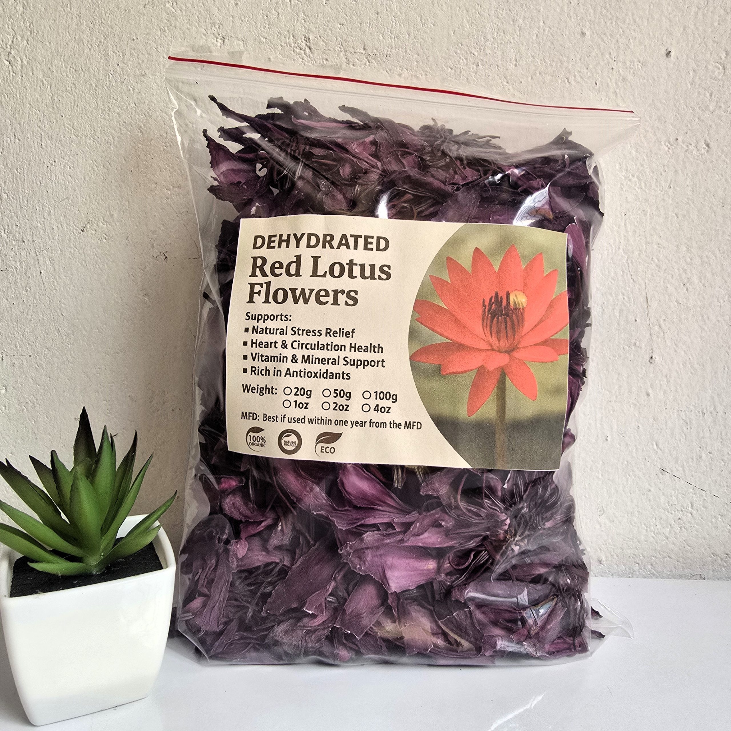 Red Lotus Flower Tea Organic Ceylon Nymphaea Rubra β Natural Herbal Drink - Image 4